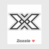 Elegante lintlijn Letter X Monogram Sticker (Vel)
