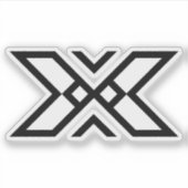 Elegante lintlijn Letter X Monogram Sticker (Voorkant)