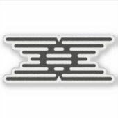 Elegante lintlijn Letter X Monogram Sticker (Voorkant)