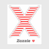 Elegante lintlijn Letter X Monogram Sticker (Vel)