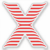 Elegante lintlijn Letter X Monogram Sticker (Voorkant)
