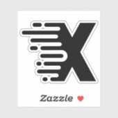 Elegante lintlijn Letter X Monogram Sticker (Vel)