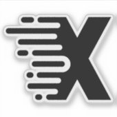 Elegante lintlijn Letter X Monogram Sticker (Voorkant)
