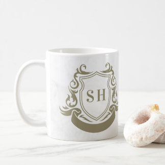 Elegante linttop en initiaal monogram familie koffiemok