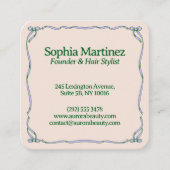 Elegante lintwervel decoratieve lijst vierkante visitekaartje (Voorkant)