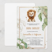 ELEGANTE LION BABYSHOWER UITNODIGING (Voorkant / Achterkant)