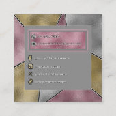 Elegante Lip Gloss Schoonheid Cosmetisch Merk Cust Vierkante Visitekaartje (Achterkant)