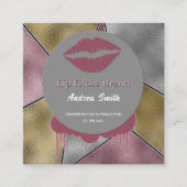 Elegante Lip Gloss Schoonheid Cosmetisch Merk Cust Vierkante Visitekaartje (Voorkant)