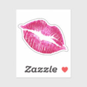 Elegante lippenstift kus roze Mode lippen make-up Sticker (Vel)