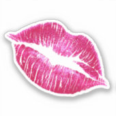 Elegante lippenstift kus roze Mode lippen make-up Sticker (Voorkant)