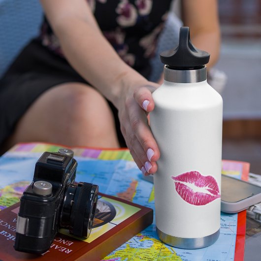 Elegante lippenstift kus roze Mode lippen make-up Sticker