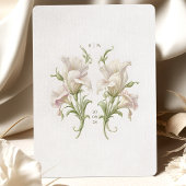 Elegante Lisianthus Art Nouveau bruiloft Kaart