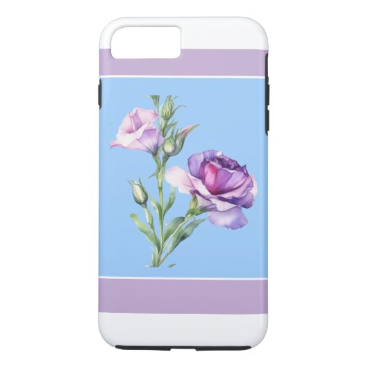 Elegante Lisianthus Blue iPhone 8/7 Plus Hoesje (Achterkant)