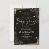 Elegante Little King's Gold & Black Baby shower Kaart (Voorkant)