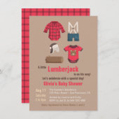 Elegante Little Lumberjack Baby Shower Uitnodiging (Voorkant / Achterkant)