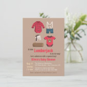 Elegante Little Lumberjack Baby Shower Uitnodiging (Staand voorkant)
