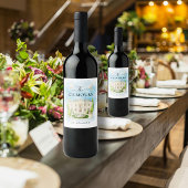 Elegante locatie | bloemen duiven Bruiloft Luxe Wijn Etiket