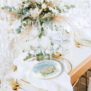 Elegante locatie   bloemen duiven Bruiloft Luxe Zandsteen Onderzetter