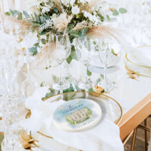 Elegante locatie bloemen duiven Bruiloft Luxe Zandsteen Onderzetter