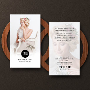 Elegante Logo, 2 Foto's, Diensten & Sociale Media Visitekaartje
