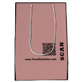 Elegante Logo Bedankt! Zwart Roze Haar Salon Medium Cadeauzakje (Achterkant)