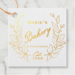 Elegante Logo Botanische krans | Bakkerijscript Bedankjes Labels