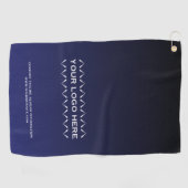 Elegante Logo Business Golf Handdoek Navy Blue (Horizontaal)