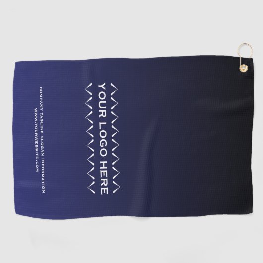 Elegante Logo Business Golf Handdoek Navy Blue (Horizontaal)