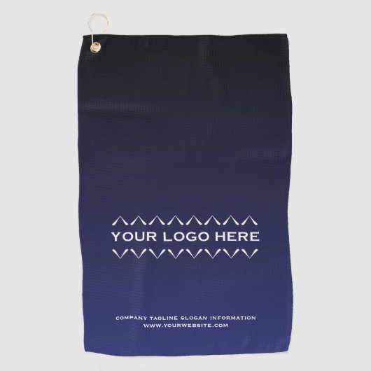 Elegante Logo Business Golf Handdoek Navy Blue (Voorkant)