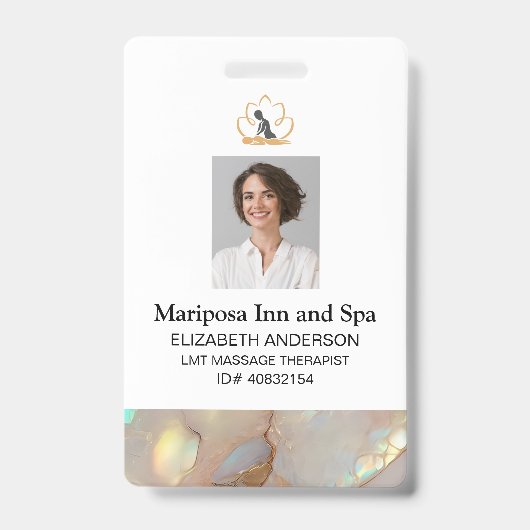 Elegante Logo Corporate Photo Employee Badge (Front)