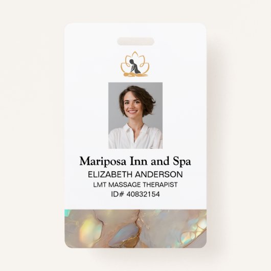 Elegante Logo Corporate Photo Employee Badge (Voorkant)