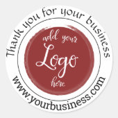 Elegante Logo Dank Je Classic Rond Sticker (Voorkant)