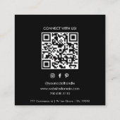 Elegante Logo Formele QR Code Vierkante Visitekaartje (Achterkant)