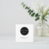 Elegante Logo Formele QR Code Vierkante Visitekaartje (Staand voorkant)