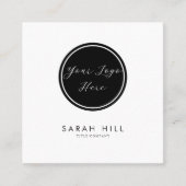 Elegante Logo Formele QR Code Vierkante Visitekaartje (Voorkant)