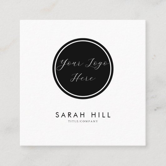 Elegante Logo Formele QR Code Vierkante Visitekaartje (Voorkant)