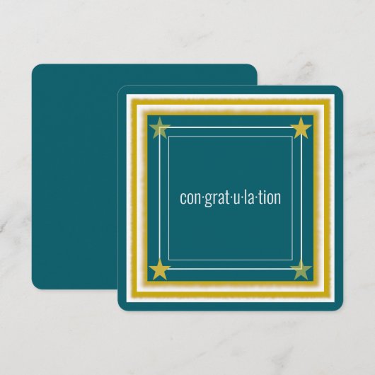 Elegante Logo, foto's en sterren, Blauwgroen felic (Voorkant / Achterkant)