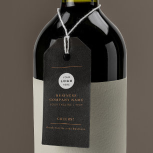 Elegante logo gepersonaliseerde cheers wijnfles cadeaulabel