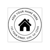 Elegante logo met eigen naam en retouradres rubberstempel (Afrduk)