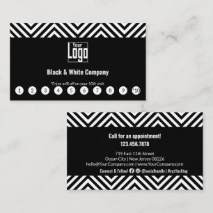 Elegante logo met zwart-wit sociaal mediaboodschap klantenkaartje