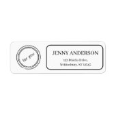 Elegante Logo minimalistische retour adreslabels Etiket (Voorkant)