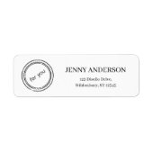 Elegante Logo minimalistische retour adreslabels Etiket (Voorkant)