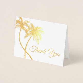 Elegante Logo Palmbomen Goudfolie Dankjewel Kaarte Folie Kaarten