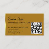 Elegante logo QR code gold gradient divider qr cod Visitekaartje (Achterkant)