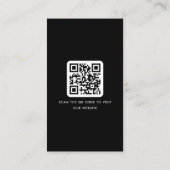 Elegante logo QR-code gouden verlooprand zwart Visitekaartje (Achterkant)
