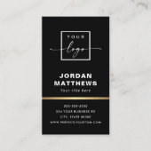 Elegante logo QR-code gouden verlooprand zwart Visitekaartje (Voorkant)