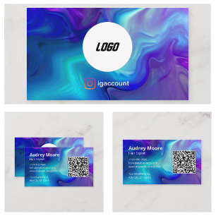 Elegante Logo QR-code voor Kapsalons Visitekaartje