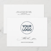 Elegante Logo Sociale Media Dankjewel Calligrafie Bedankkaart (Voorkant / Achterkant)