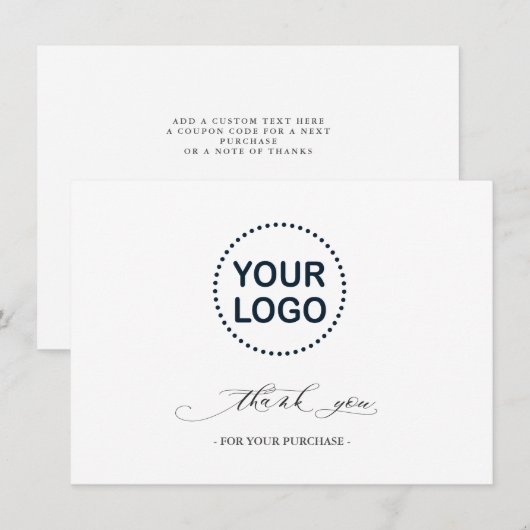 Elegante Logo Sociale Media Dankjewel Calligrafie Bedankkaart (Voorkant / Achterkant)