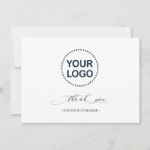 Elegante Logo Sociale Media Dankjewel Calligrafie Bedankkaart (Voorkant)